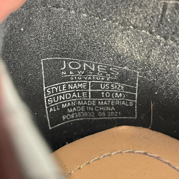 Jones New York Sundale Black Embossed Faux Leather Slip On Comfort Flats Sz 10 - Picture 10 of 10